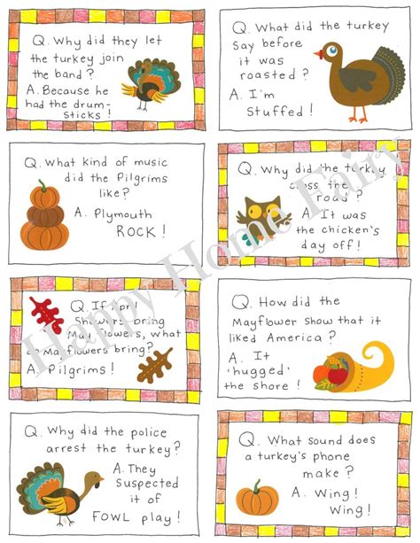 Thanksgiving Lunch Box Joke Cards - FREE Printable! - Happy Home Fairy