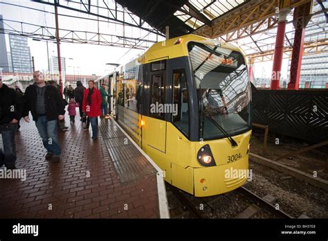 New Metro Trams in Manchester city centre, UK Stock Photo - Alamy