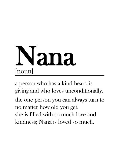 Nana Definition Dictionary Quote Print Mother's Day - Etsy UK