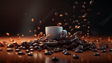 Coffee Drink Beverage Floating Beans Powerpoint Background For Free ...