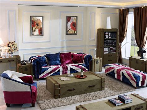 Union Jack Fabric Sofa; Vintage Fabric Sofa; Union Jack Sofa Set