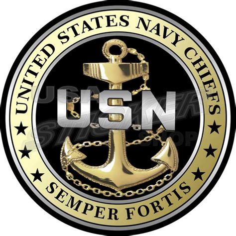 U.S. Navy Chief Sticker - Round - Item #N-222 - USA Military Stickers and Custom Design Decals