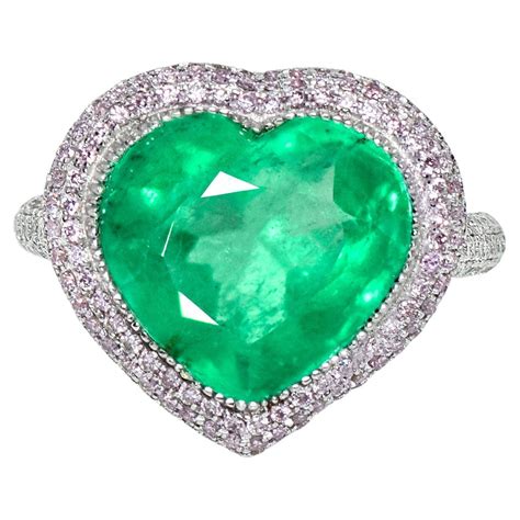 *NRP*IGI 18K 6.59 Ct Colombia Emerald&Diamonds Antique Art Deco Engagement Ring For Sale at 1stDibs