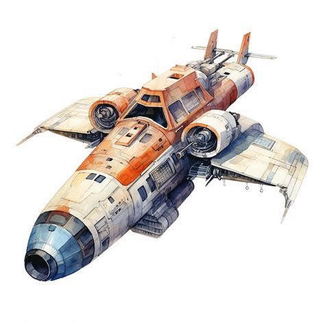 Premium AI Image | A painting of Spaceship watercolor