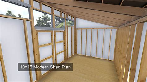 10x16 Modern Shed Plan