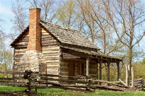 Pioneer Log Cabin with Rail Fence Photograph by Douglas Barnett - Pixels