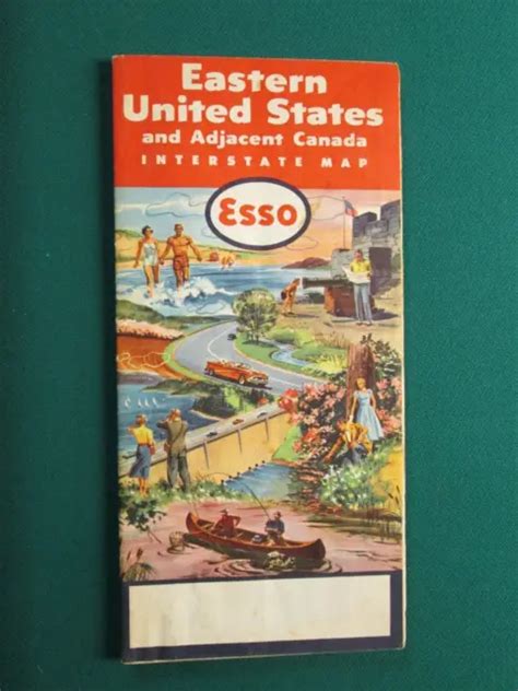 ESSO OIL 1956 Highway Road Map Ofeastern United States $8.95 - PicClick