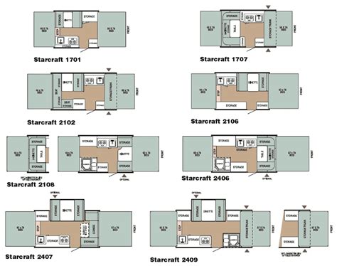 Starcraft folding camping trailer floorplans - large picture