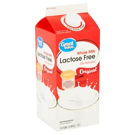 Great Value Lactose Free Original Whole Milk, 1/2 gal