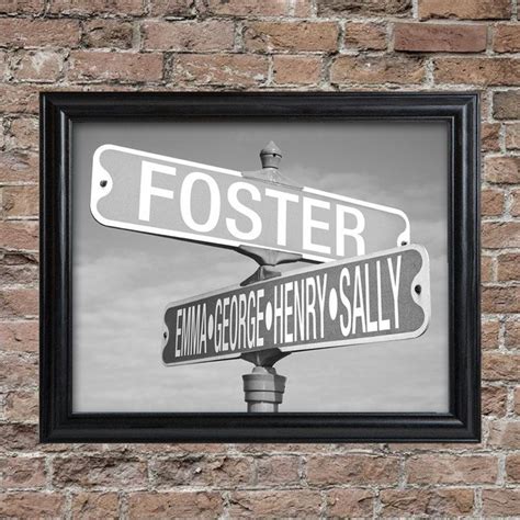 Etsy Personalized Black and White Intersection Street Sign Framed Print - Personalized ...