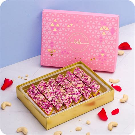 Buy Rose Kaju Katli Box of 450 grams | The Sweet Blend