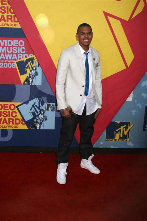 Chris Brown arriving at the Video Music Awards on MTV at Paramount ...