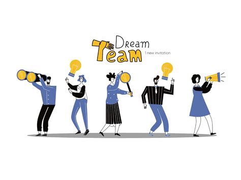 Vector business illustration ,success, dream team work. | Business illustration, Teamwork, Dream ...