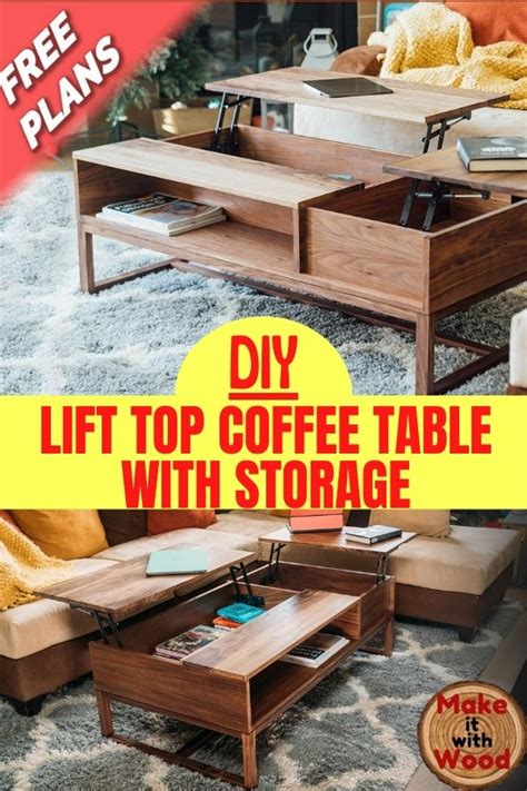 DIY lift top coffee table with storage plans - Make it with Wood