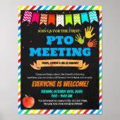 PTO PTA Meeting school template Poster | Zazzle