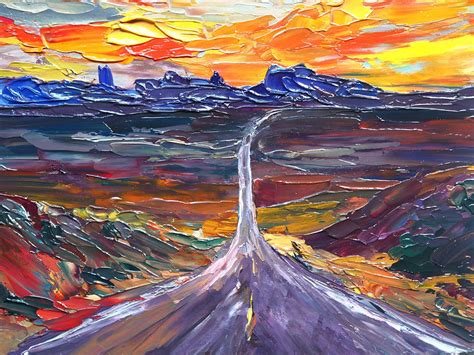 Highway Route 66 Painting Original Oil Art Arizona Artwork | Etsy