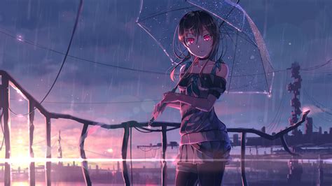 1600x900 Resolution Red Eye Anime Girl 1600x900 Resolution Wallpaper ...