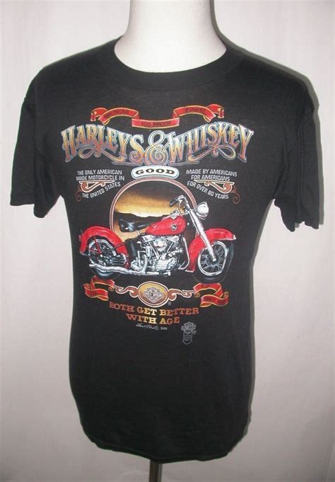 Vintage 80s 1985 Harley Davidson Shirt 3D Emblem Whiskey Motorcycle ...