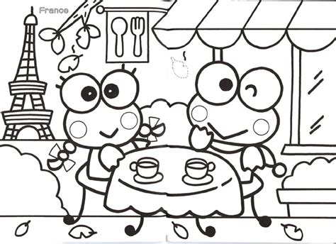 Cartoons Coloring Pages: Keroppi Coloring Pages