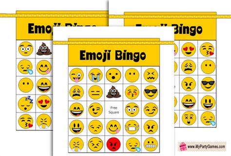 Free Printable Emoji Bingo Game for Kids and Adults