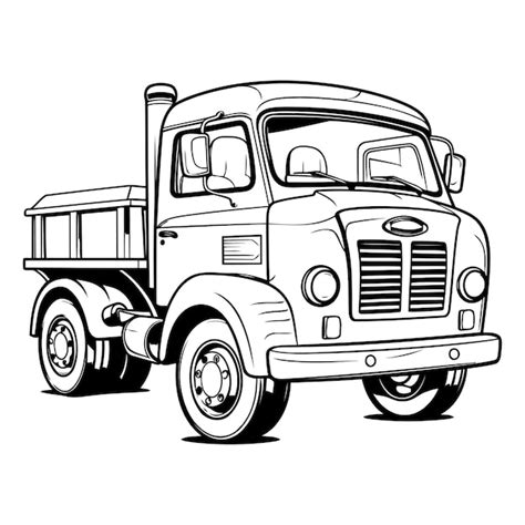 Premium Vector | Vector illustration of an old truck on a white background hand drawing