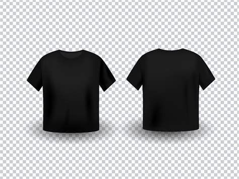 Black Realistic T-Shirt Mockup. 23796078 Vector Art at Vecteezy