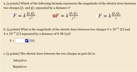 Electrical Force Equation