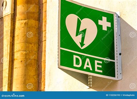 Automated External Defibrillator Sign Stock Image - Image of cardiac, automated: 110226193