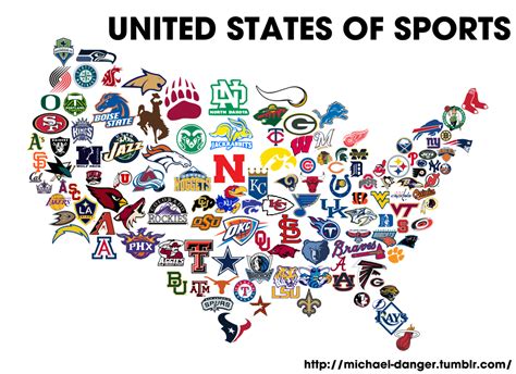 $1 Cans of PBR, This is a map of the USA made of sports logos. I...