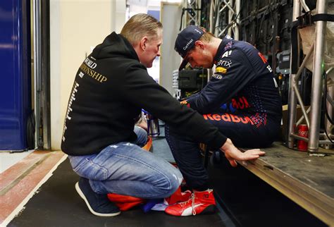 Max Verstappen with his father Jos Verstappen after winning the 2021 ...