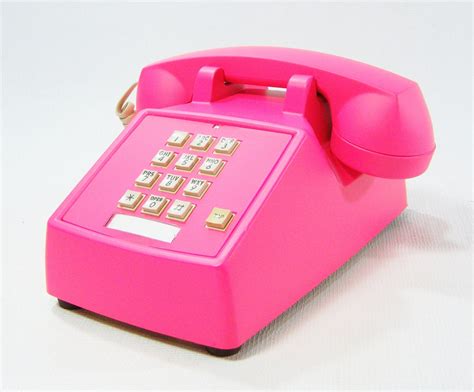 Vintage Phone Neon Pink push button telephone