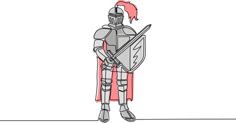 Medieval Knight Drawing With Sword