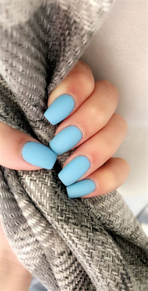 Stylish Baby Blue Matte Nails