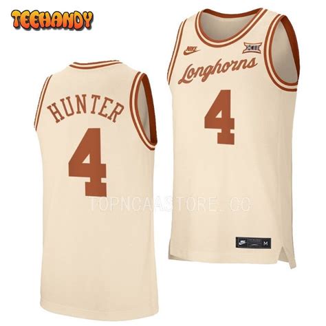 Texas Longhorns Tyrese Hunter 2023 Cream Retro College Basketball Jersey