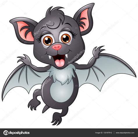 Joyeux dessin animé chauve-souris isolé sur fond blanc image ...