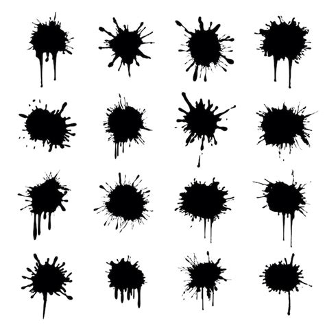 Paint splatter vector set | Premium Vector