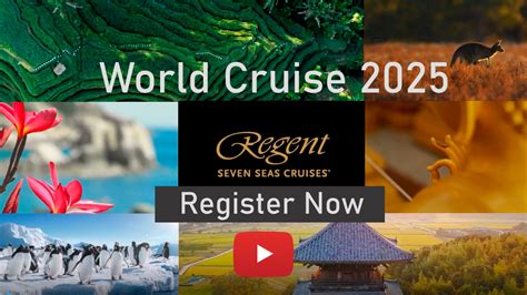 Round The World Flights+Regent World Cruise 2025 Pre-Rego+Four Seasons Private Jet Tours