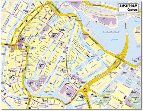 Map of the city centre of Amsterdam.Tourist information Amsterdam ...