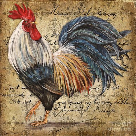 Rustic Rooster-jp2119 by Jean Plout | Rooster painting, Rooster art ...