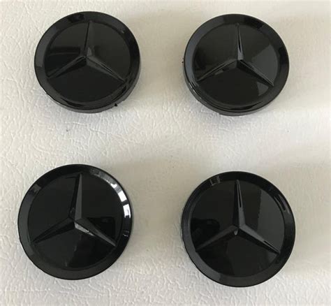 4X 63mm Black Mercedes Benz Wheel Center Caps – 6 Side Auto