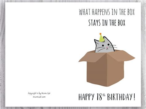 18th Birthday Printable Cards Funny 18th Birthday Cards - Etsy