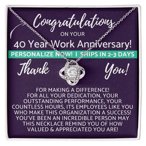 Happy 40th Work Anniversary Personalized 40 Year Job Service - Etsy