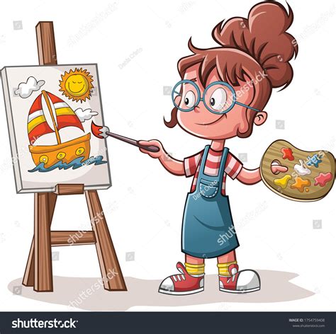 Cartoon Kid Painting Canvas Images: Browse 1,792 Stock Photos & Vectors Free Download with Trial ...