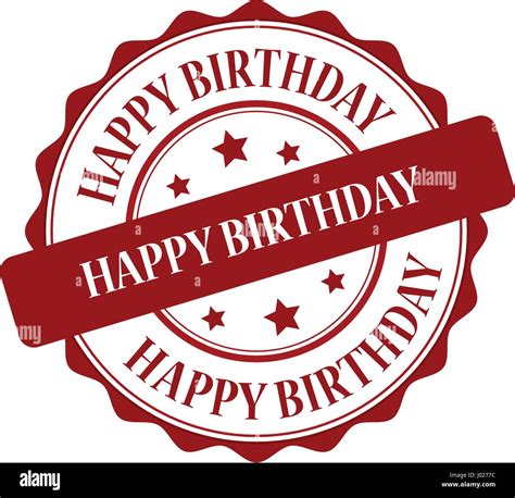 Happy birthday red stamp illustration Stock Vector Image & Art - Alamy