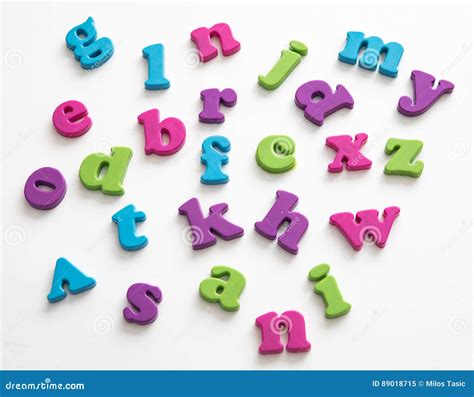 Colorful Plastic Alphabet Letters on a White Background Stock Image ...