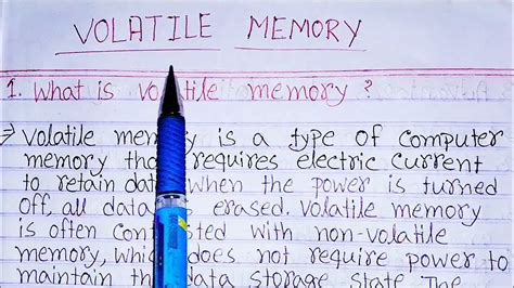 What is volatile memory|definition of volatile memory|advantages of ...