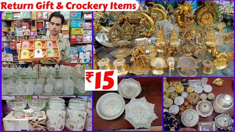 Begum Bazar Crockery Shopping | Return Gifts For All Occasions With Price| German Silver Steel ...