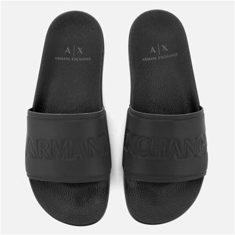 Armani Exchange Men's Slide Sandals - Nero | FREE UK Delivery | Allsole