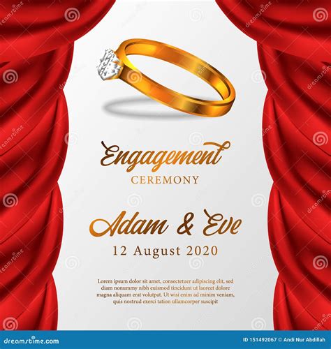 3D Gold Ring Diamond Jewel for Engagement Poster Banner Ceremony Stock ...