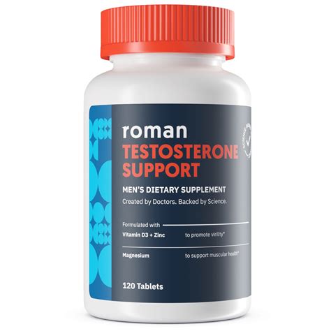 Roman Testosterone Support Supplement for Men, 120 Tablets, Ashwagandha, Maca, Vitamin D ...